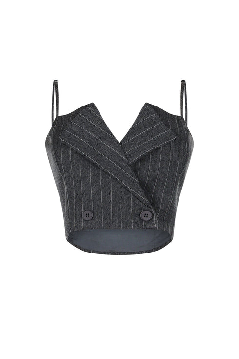 Kamali Pin Stripe Woven Tailored Top